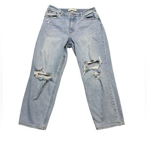 ✨👖 Abercrombie & Fitch The Mom High Rise Curve Love Distressed Jeans Size 8S 👖✨